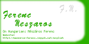 ferenc meszaros business card