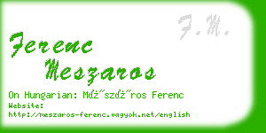 ferenc meszaros business card